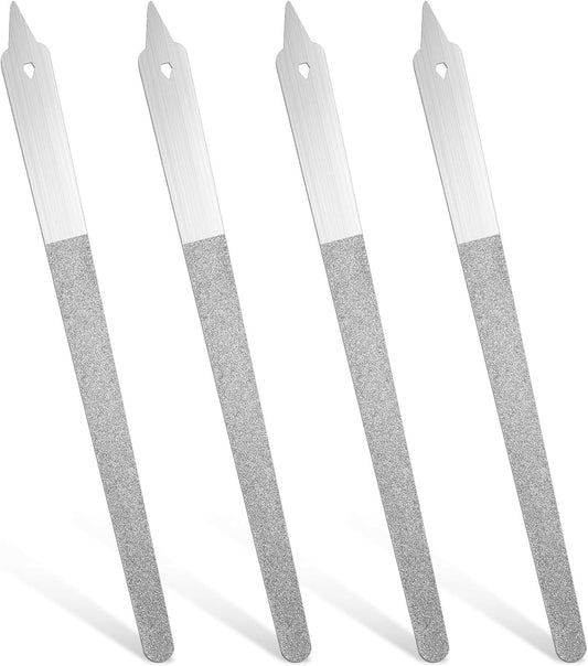 4PCS Diamond Dust Nail File, 6 inch Stainless Steel Diamond Nail File for Salon Home V1259-DP01-G-00046