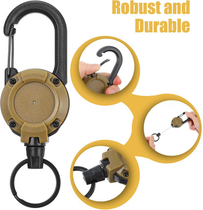 3 Pack Retractable Key Chain, Retractable Keychain Heavy Duty ID Badge Reel with Keys Ring, Keys Holder for V1259-DP01-G-00047