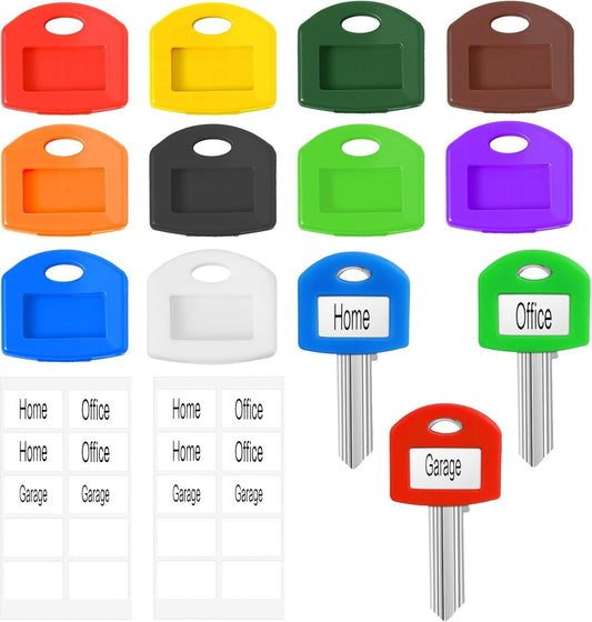 20 Pcs Colored Key Covers, Key Identifiers Covers Markers Tags with Keys Labels for House Keys, Easy V1259-DP01-G-00053