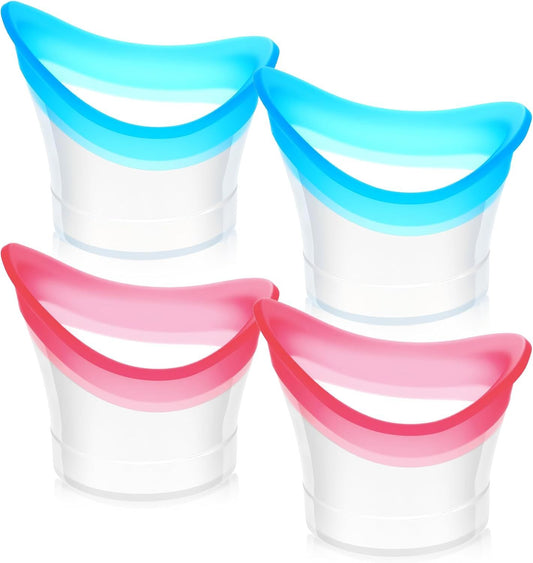 4 Pcs Eye Wash Cup, Eye Cups for Eyes Wash Silicone Eyes Cleansing Cups for Quick & Effective Rinse, Portable V1259-DP01-G-00054