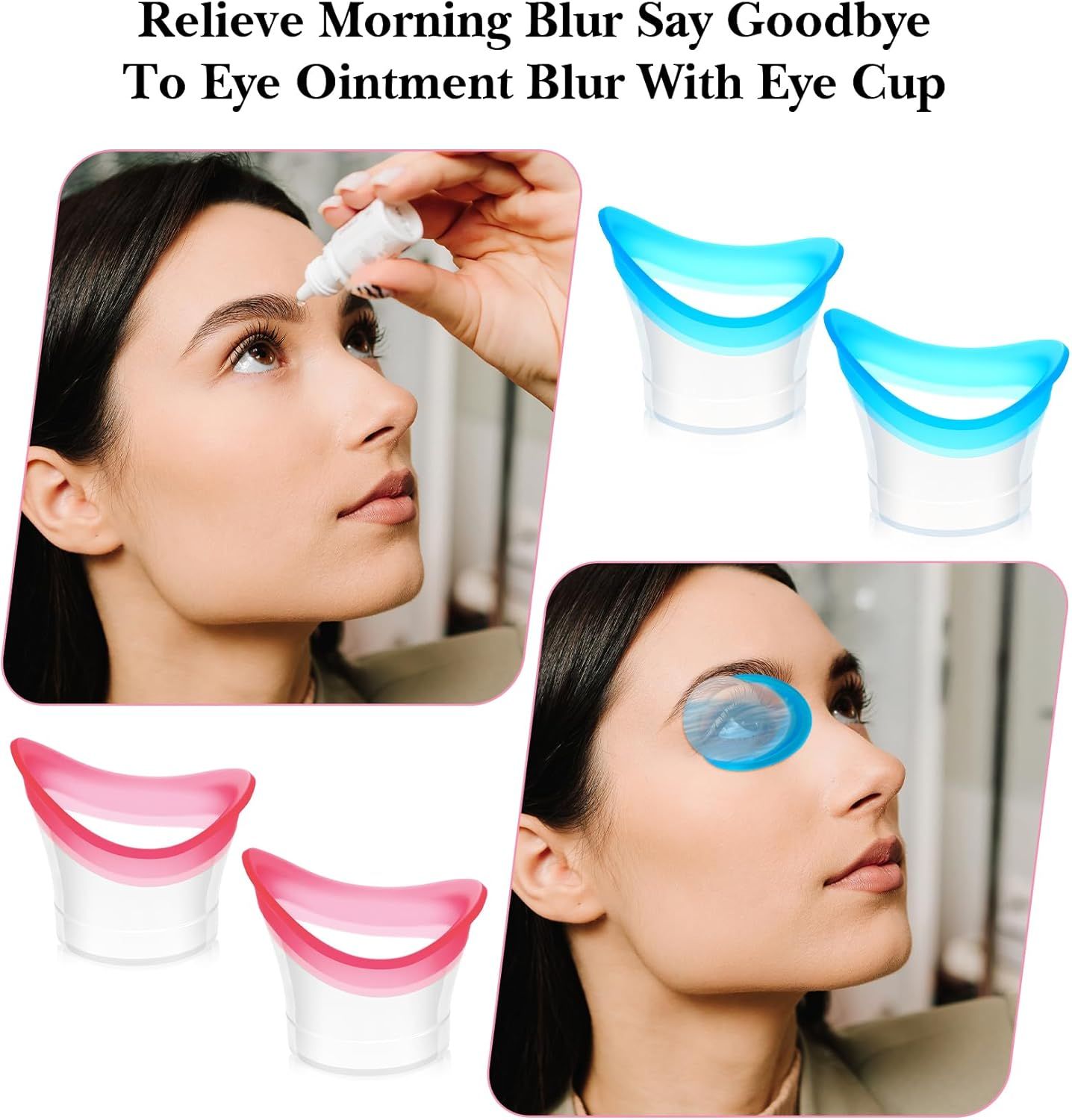 4 Pcs Eye Wash Cup, Eye Cups for Eyes Wash Silicone Eyes Cleansing Cups for Quick & Effective Rinse, Portable V1259-DP01-G-00054