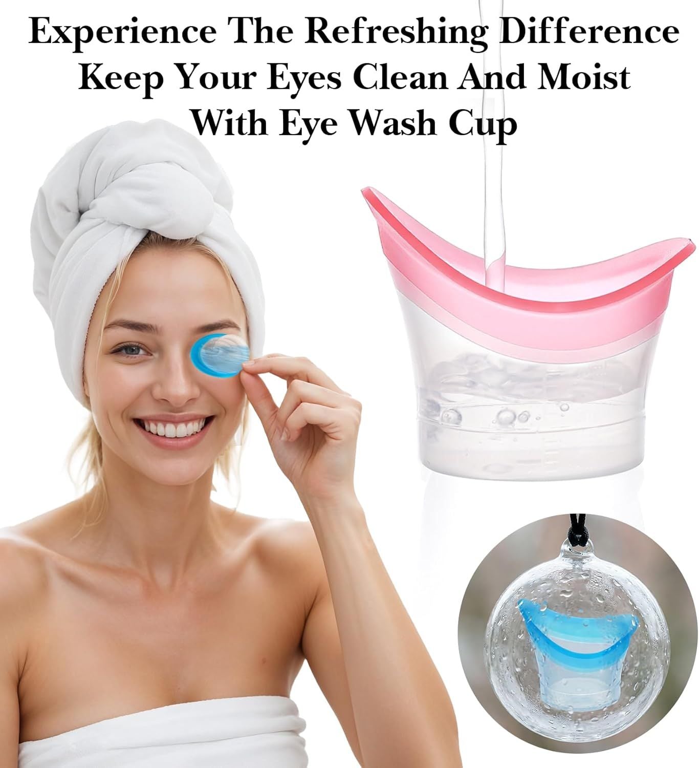 4 Pcs Eye Wash Cup, Eye Cups for Eyes Wash Silicone Eyes Cleansing Cups for Quick & Effective Rinse, Portable V1259-DP01-G-00054