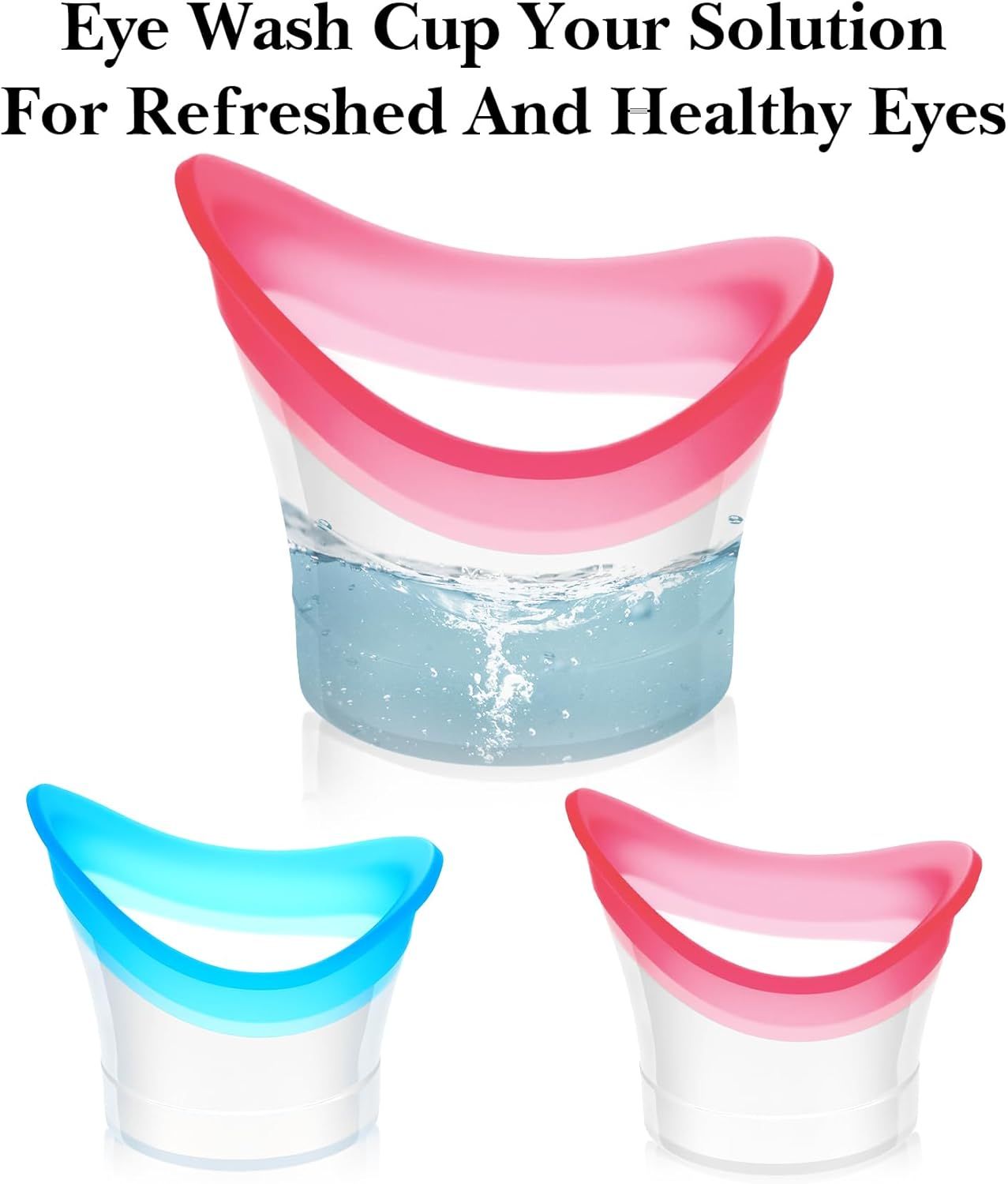 4 Pcs Eye Wash Cup, Eye Cups for Eyes Wash Silicone Eyes Cleansing Cups for Quick & Effective Rinse, Portable V1259-DP01-G-00054