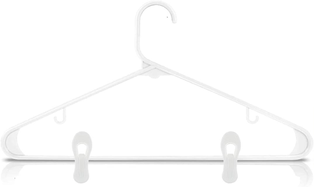 20 Pcs Multi-Purpose Clips for Hangers, White Clothes Hanger Clips, Standard Plastic Hanger V1259-DP01-G-00059