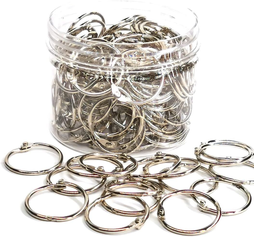 120pcs Metal Binder Rings 1 Inch, Paper Ring, Key Rings,Office Products V1259-DP01-G-00062