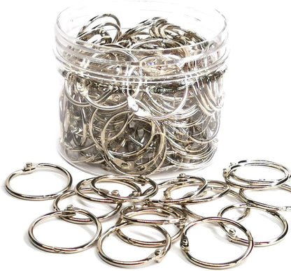 120pcs Metal Binder Rings 1 Inch, Paper Ring, Key Rings,Office Products V1259-DP01-G-00062