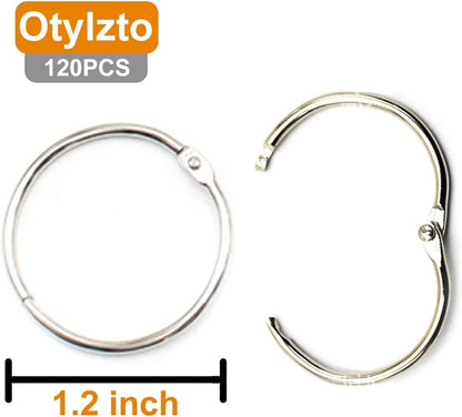 120pcs Metal Binder Rings 1 Inch, Paper Ring, Key Rings,Office Products V1259-DP01-G-00062