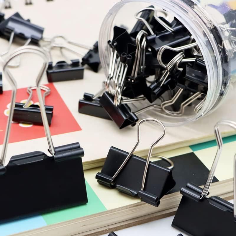 120Pcs Binder Clips Assorted Size, Office Clips with Clear Storage Container, Bulldog Clips, Paper Clips, V1259-DP01-G-00063