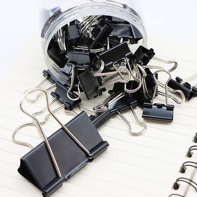120Pcs Binder Clips Assorted Size, Office Clips with Clear Storage Container, Bulldog Clips, Paper Clips, V1259-DP01-G-00063