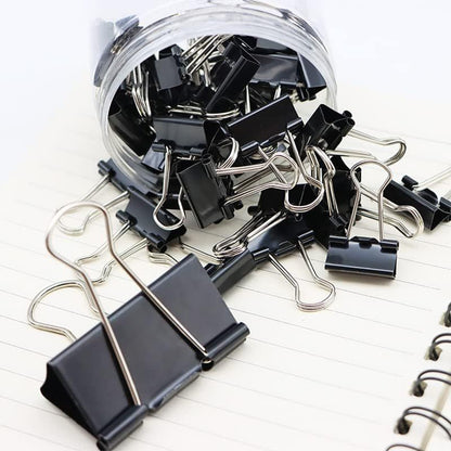 120Pcs Binder Clips Assorted Size, Office Clips with Clear Storage Container, Bulldog Clips, Paper Clips, V1259-DP01-G-00063