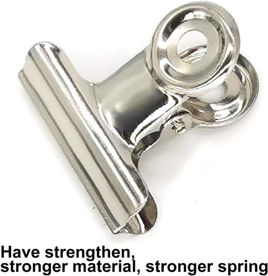 48PCS Bulldog Clips Silver 1.25 Inches,Mini Binder Clips,Metal Paper Clips with Transparent Storage Box,Hinge V1259-DP01-G-00064