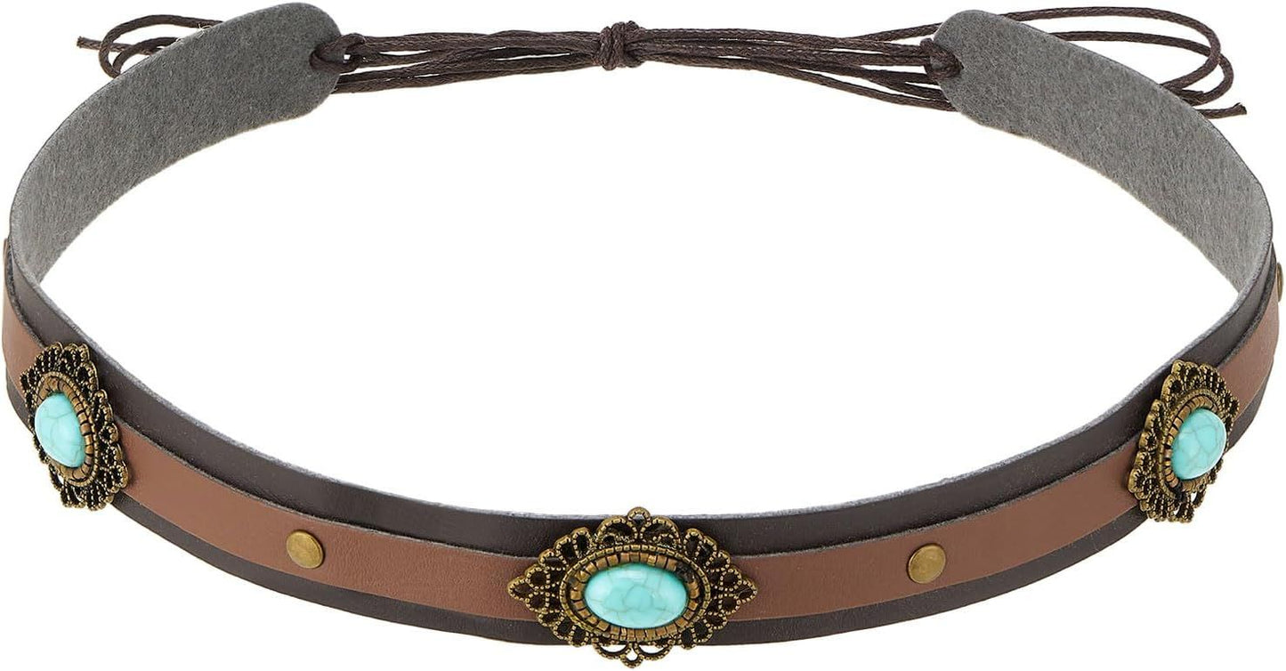 Cowboy Hat Bands for Women Men Hat Bands Western Hat Belts Rural Classical Mexican Turquoise Hatbands V1259-DP01-G-00075