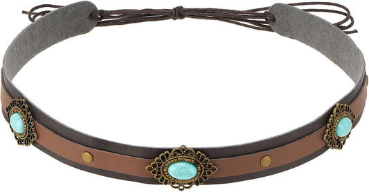 Cowboy Hat Bands for Women Men Hat Bands Western Hat Belts Rural Classical Mexican Turquoise Hatbands V1259-DP01-G-00075