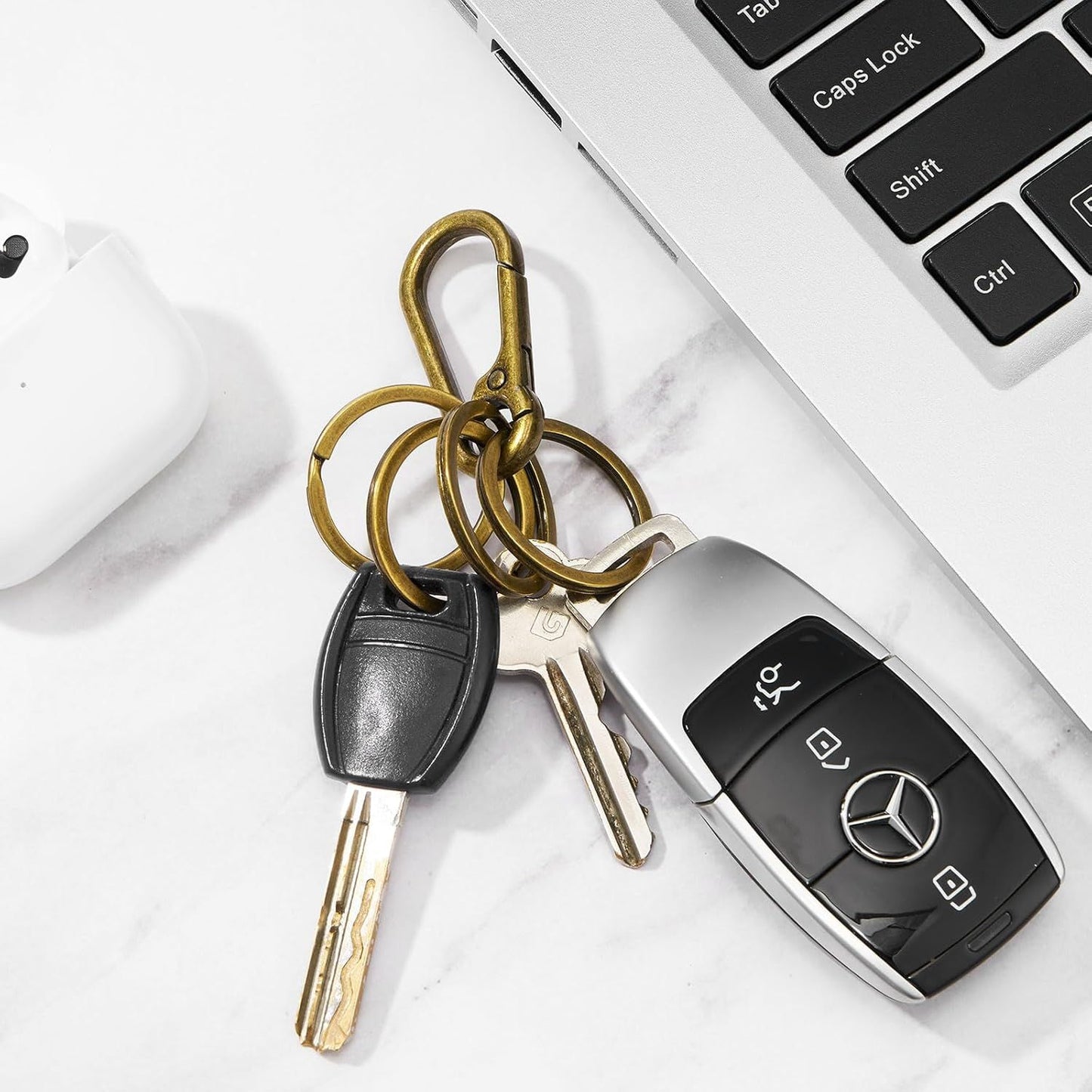 Metal Keychains Keyring Key Organizer Key Chain Clip for Home Key V1259-DP01-G-00076