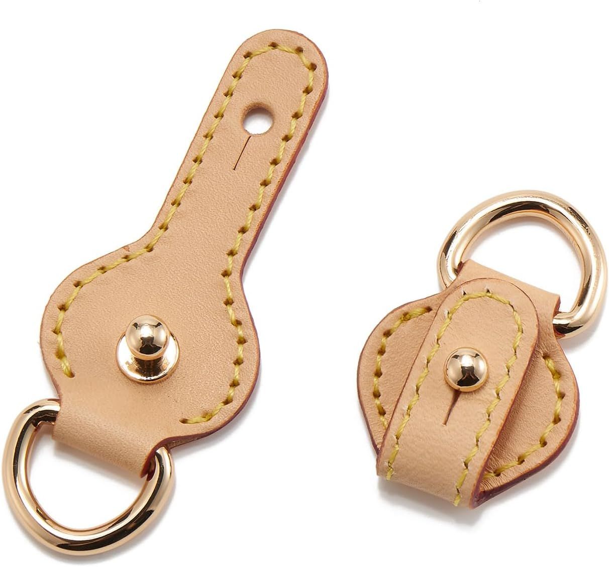 2Pcs Vachetta Leather D Rings for Purse,Undamaged D Rings Connector Purse Making Supplies V1259-DP01-G-00081