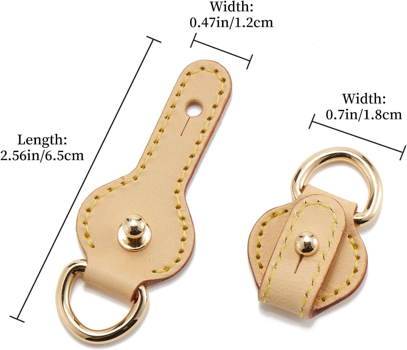 2Pcs Vachetta Leather D Rings for Purse,Undamaged D Rings Connector Purse Making Supplies V1259-DP01-G-00081