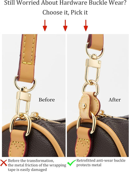 2Pcs Vachetta Leather D Rings for Purse,Undamaged D Rings Connector Purse Making Supplies V1259-DP01-G-00081