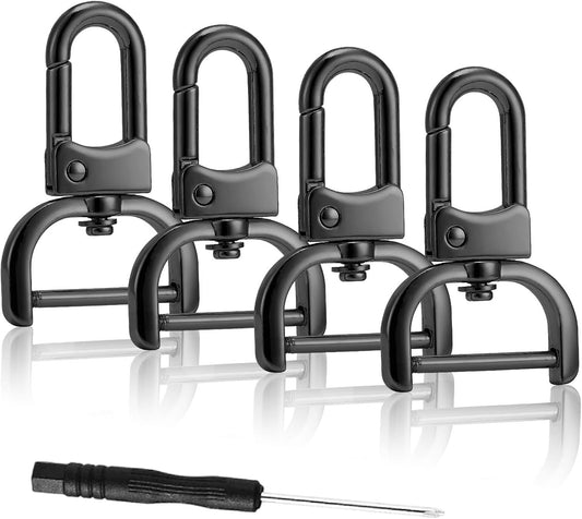 4pcs Detachable Snap Hook Swivel Clasp with Screw Bag Purse Strap Hardware Replacement,Gunmetal1 V1259-DP01-G-00084