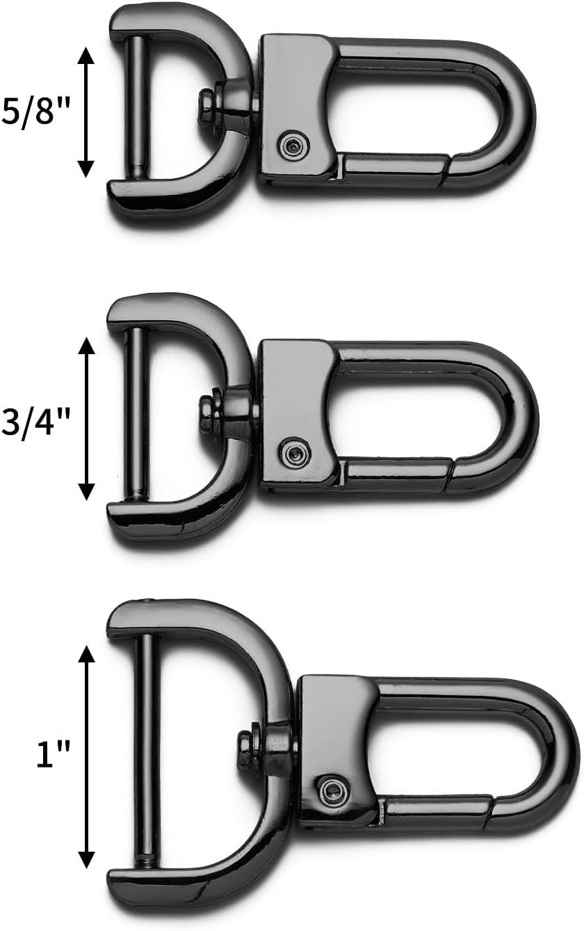 4pcs Detachable Snap Hook Swivel Clasp with Screw Bag Purse Strap Hardware Replacement,Gunmetal1 V1259-DP01-G-00084