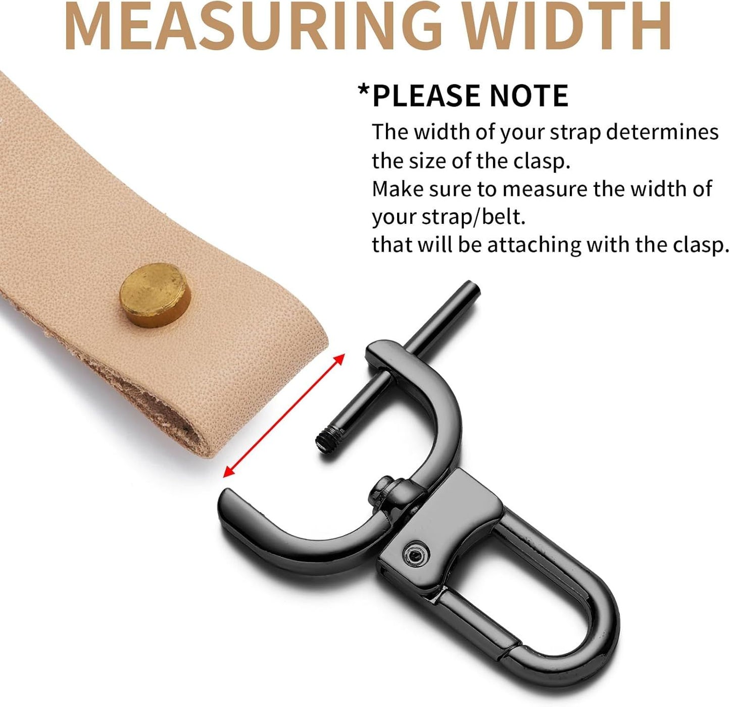 4pcs Detachable Snap Hook Swivel Clasp with Screw Bag Purse Strap Hardware Replacement,Gunmetal1 V1259-DP01-G-00084