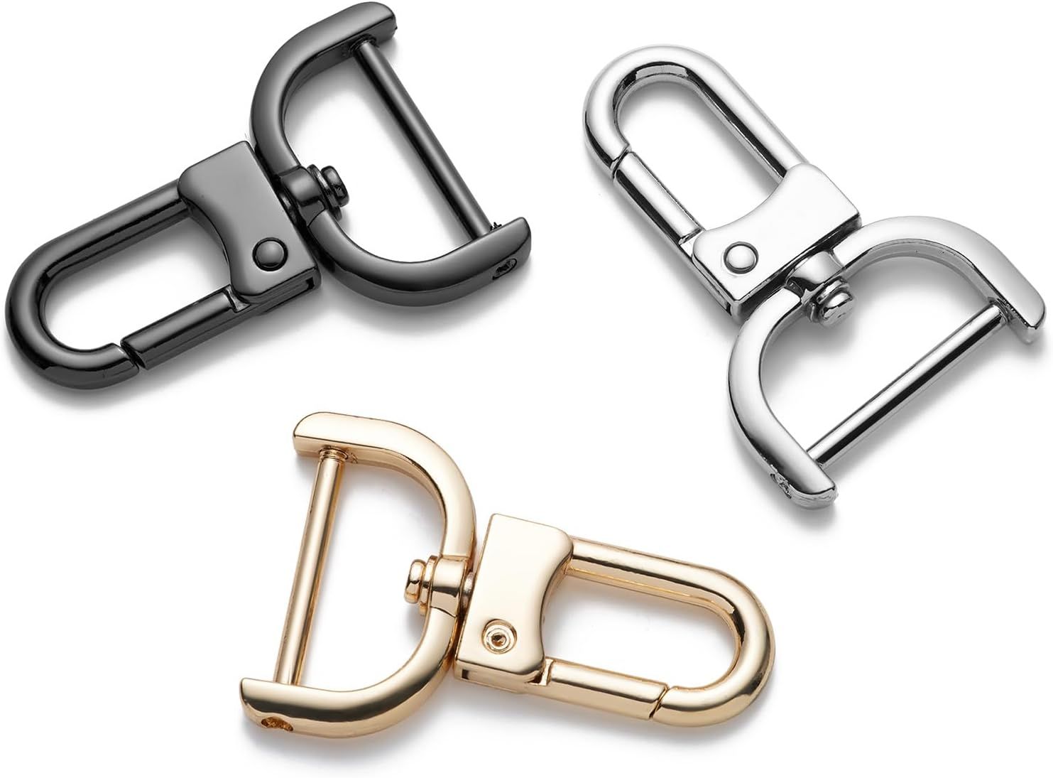 4pcs Detachable Snap Hook Swivel Clasp with Screw Bag Purse Strap Hardware Replacement,Gunmetal1 V1259-DP01-G-00084