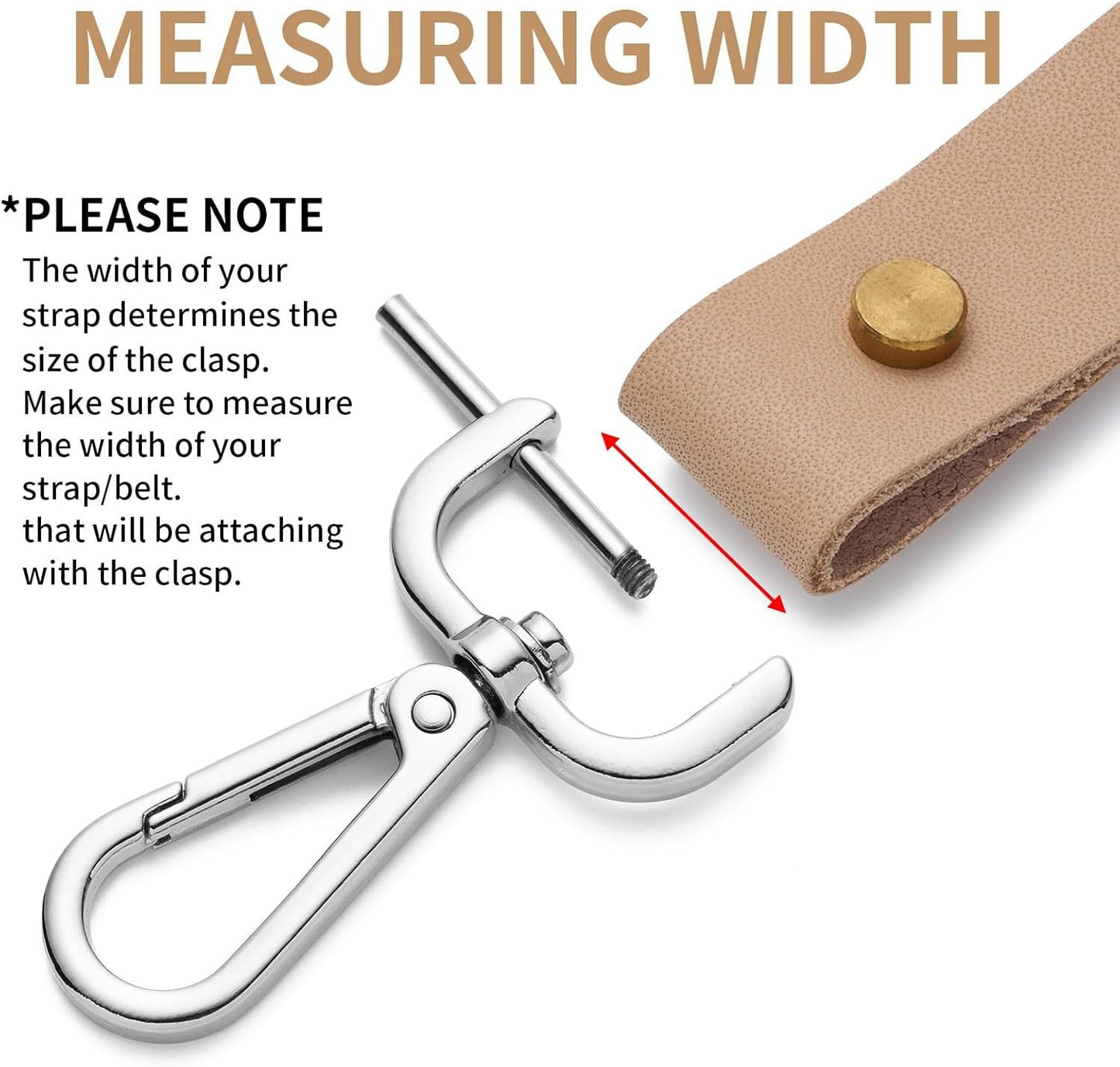 4pcs Detachable Snap Hook Swivel Clasp with Screw Bag Leather Strap Hardware Replacement,Silver5/8 V1259-DP01-G-00085