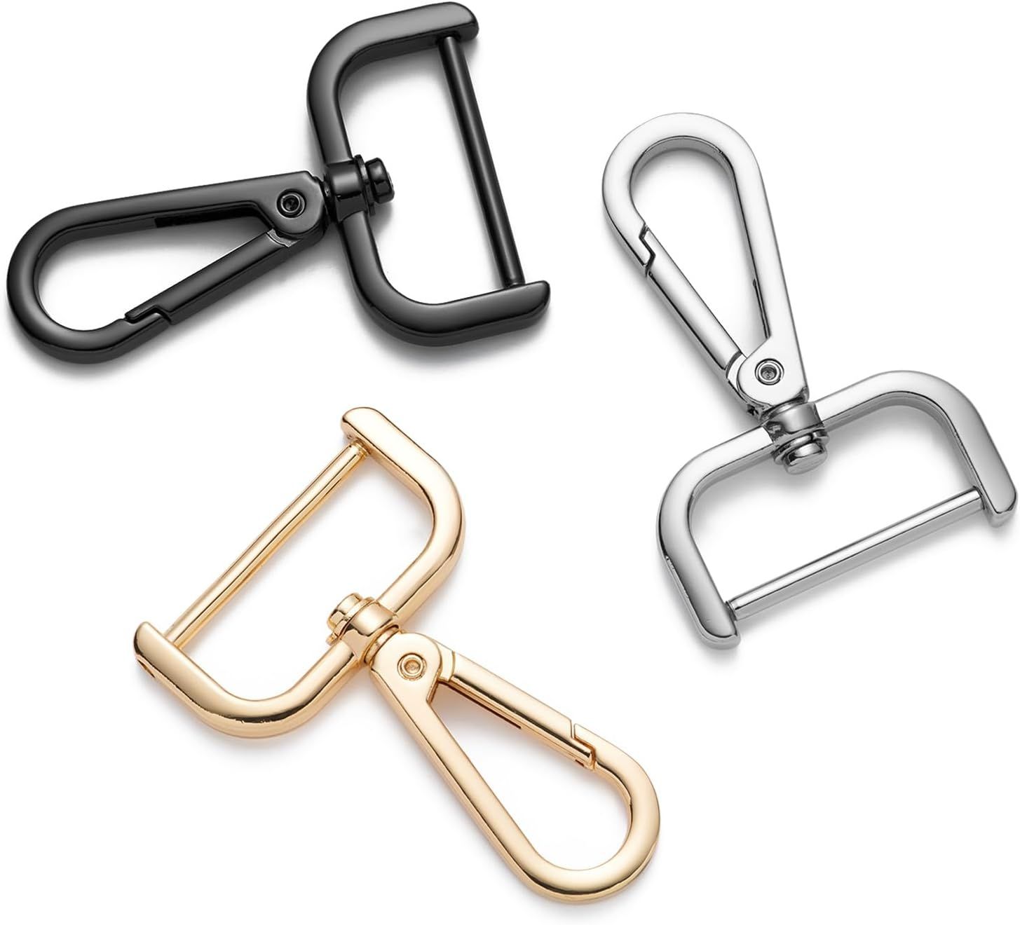 4pcs Detachable Snap Hook Swivel Clasp with Screw Bag Leather Strap Hardware Replacement,Silver5/8 V1259-DP01-G-00085