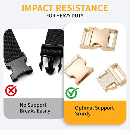 4Pcs Metal Side Release Buckle Clips for Straps Webbing Paracord Bracelet Dog Collar Backpack Belt V1259-DP01-G-00086