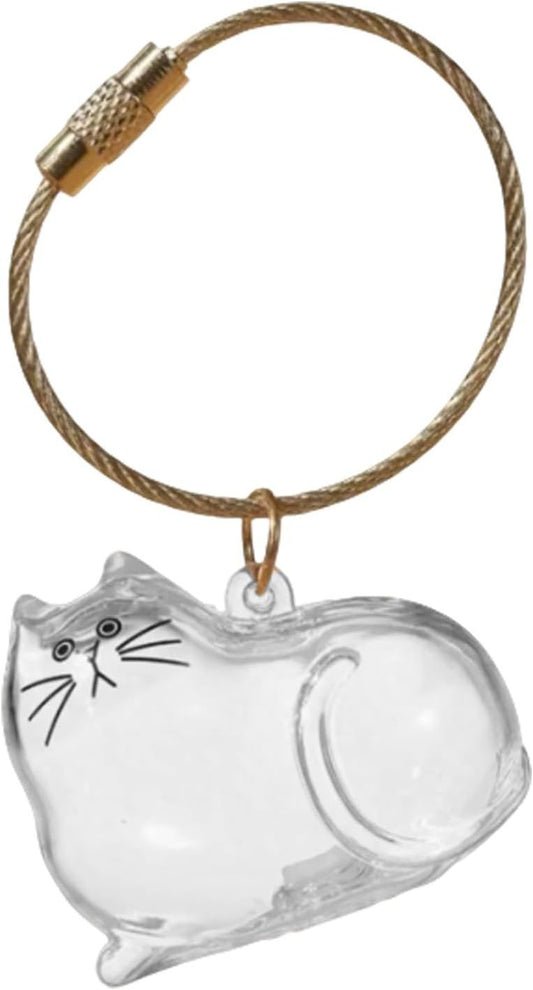 Cat Pet Keepsake Funeral Supplies: DIY Pet Fur Memory Capsule, Memorial Keychain for Cats, Transparent V1259-DP01-G-00087