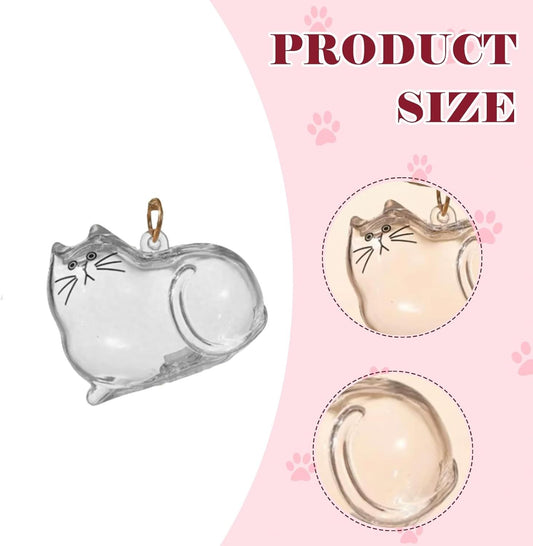 Cat Pet Keepsake Funeral Supplies: DIY Pet Fur Memory Capsule, Memorial Keychain for Cats, Transparent V1259-DP01-G-00087