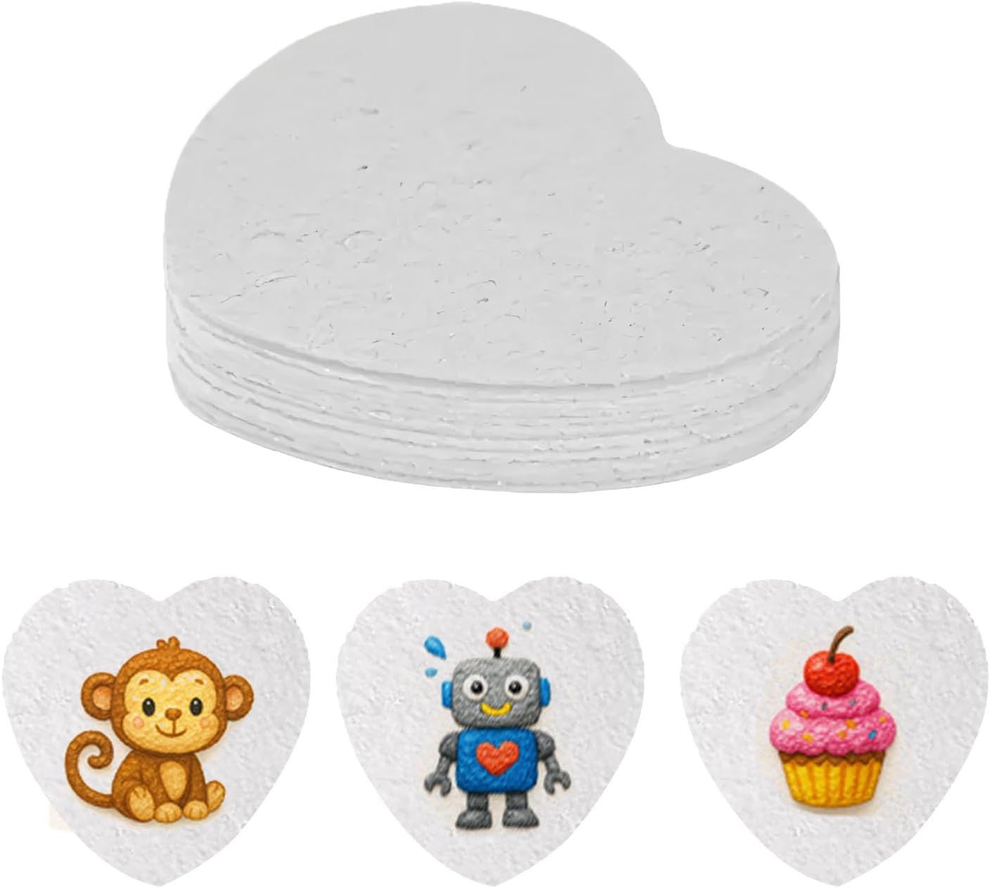 Magic Puffy Paint Foam Texture Paper - 12 Heart-Shaped 3D Foam Texture Sheets for DIY Puffy Paint Crafts and V1259-DP01-G-00090