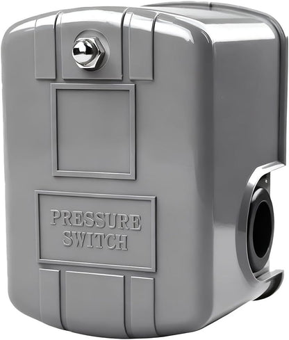 Automatic Water Pump Pressure Switch 40-60 PSI, Adjustable Differential, 1/4" NPT Connection, Durable Grey V1259-DP01-G-00092