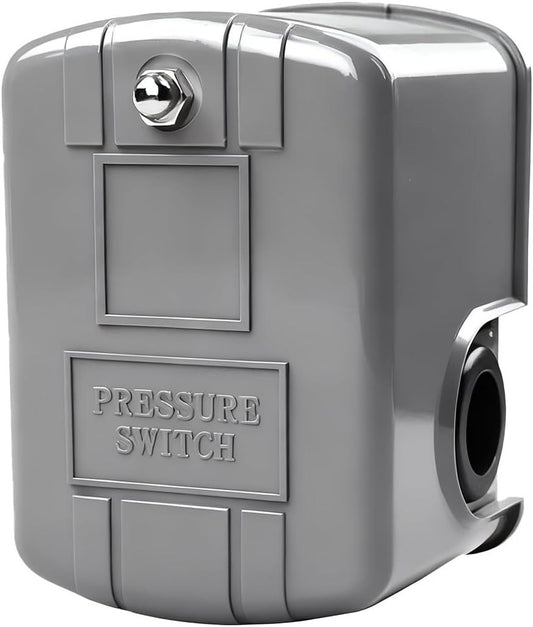 Automatic Water Pump Pressure Switch 40-60 PSI, Adjustable Differential, 1/4" NPT Connection, Durable Grey V1259-DP01-G-00092