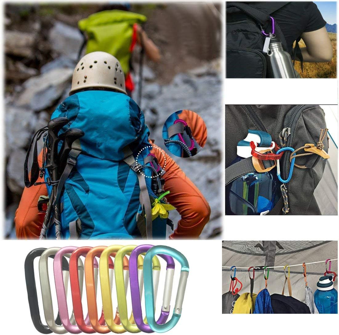 Large Carabiners Keychain 3" Aluminum D Shape Premium Durable D-Ring Carabiner Clip Hook Camping Accessories V1259-DP01-G-00094