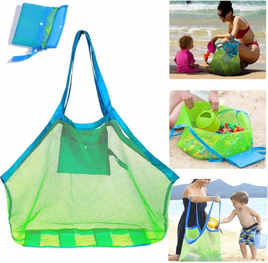 Mesh Extra Large Beach Bags and Totes - Holds Toys, Towels, Sand Away - For Children's Toys, Market, Grocery, V1259-DP01-G-00110