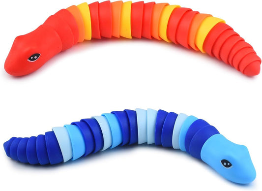 2 PCS Fidget Snakes Toys for Adults,3D Articulated Caterpillar Sensory Stress Relief Flexible Hand Toy, Ideal V1259-DP01-G-00119