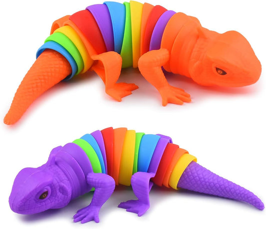 2 PCS Fidget Lizards Toys for Adults,3D Articulated Caterpillar Sensory Stress Relief Flexible Hand Toy, V1259-DP01-G-00121