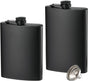 2 Pack Hip Flasks for Liquor, 8 Oz & 12 Oz Stainless Steel Leakproof Thin Flasks with Funnel for Men & Women V1259-DP01-H-00006