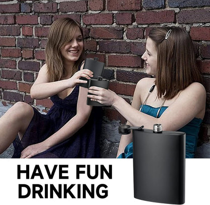 2 Pack Hip Flasks for Liquor, 8 Oz & 12 Oz Stainless Steel Leakproof Thin Flasks with Funnel for Men & Women V1259-DP01-H-00006