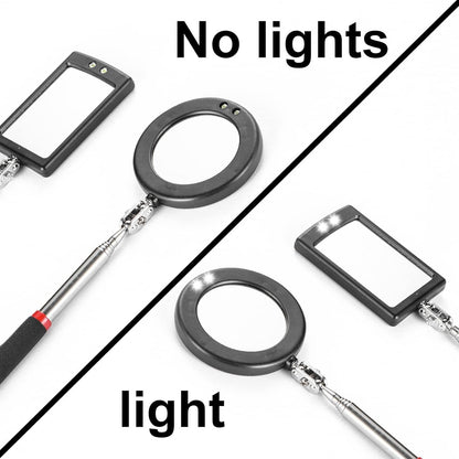 4PCS Telescoping Inspection Mirror LED Lighted Inspection Mirror for Mechanic Checking Vehicle, Car, V1259-DP01-H-00007