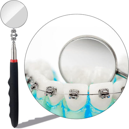 4PCS Telescoping Inspection Mirror LED Lighted Inspection Mirror for Mechanic Checking Vehicle, Car, V1259-DP01-H-00007