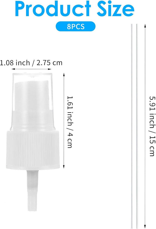 8 Pcs Spray Cap for Glycolic Acid, Spray Tops for Toner Bottles (White) V1259-DP01-H-00014