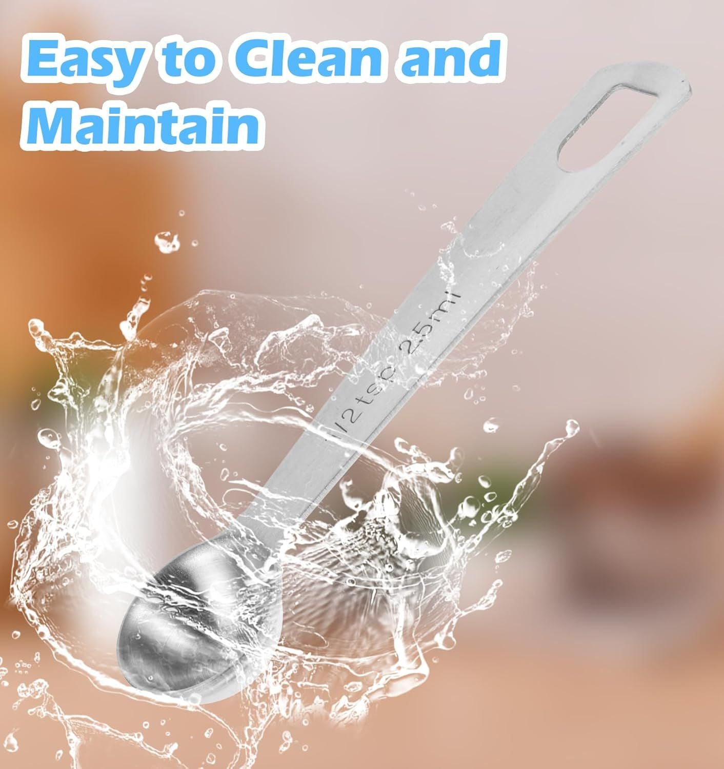 1/2 Teaspoon Measuring Spoons, 3Pcs Stainless Steel Short Design Kitchen Tools for Precise Cooking Baking V1259-DP01-H-00017