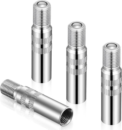 4Pcs Tire Valve Extender, Tire Valve Extension Adapter 39mm for Car & Motorcycle, Silver (Heavy Duty, Leak V1259-DP01-H-00020