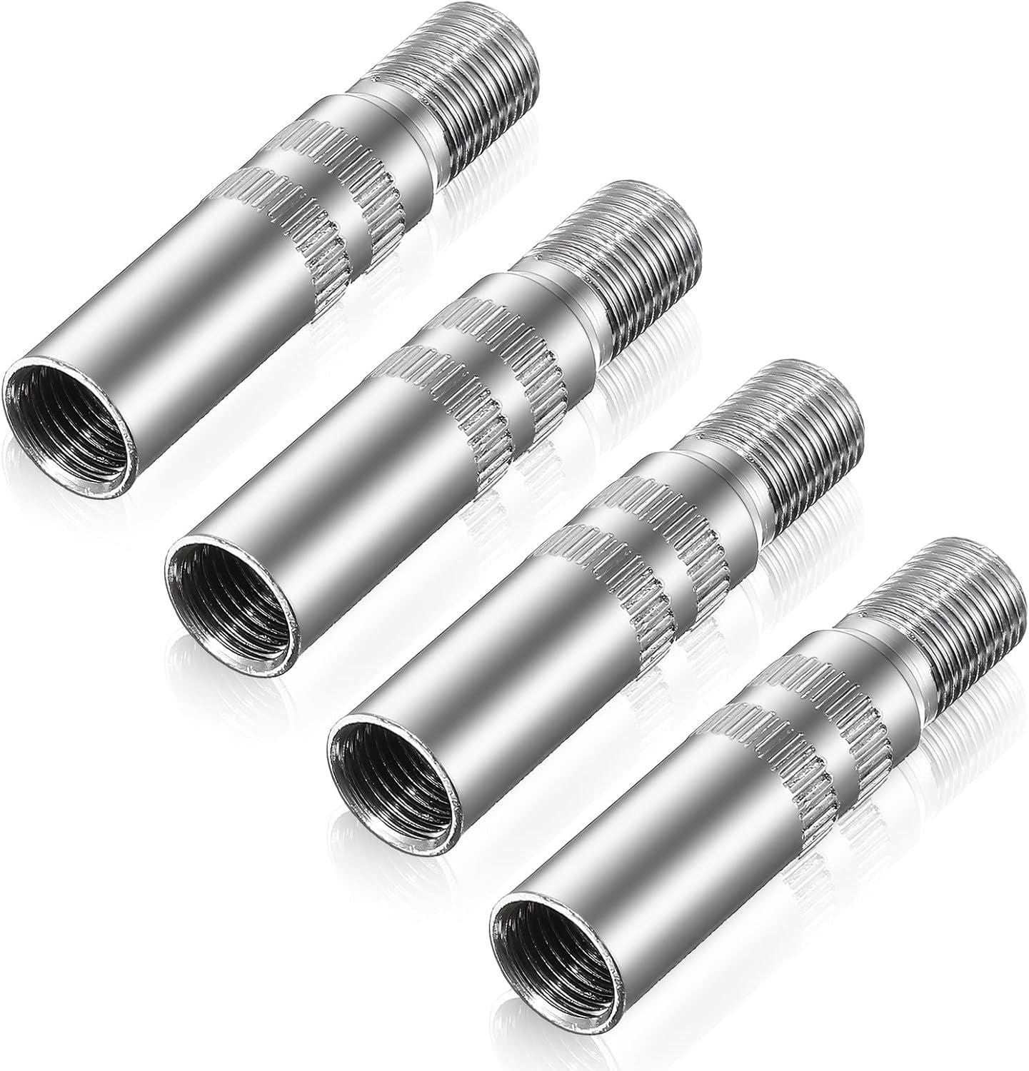 4Pcs Tire Valve Extender, Tire Valve Extension Adapter 39mm for Car & Motorcycle, Silver (Heavy Duty, Leak V1259-DP01-H-00020