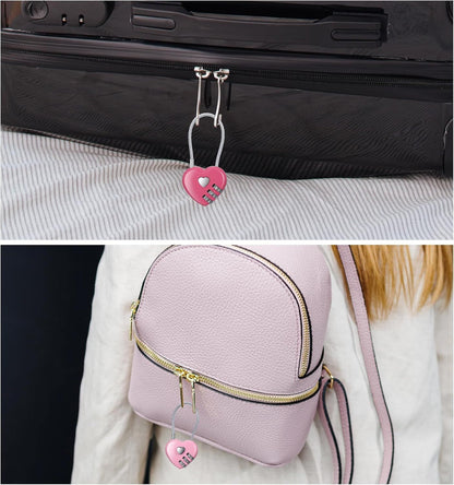 Pink Locker Lock, 3Pcs Heart Shaped Lock, Heart Locks for Suitcase & Locker (3 Colors) V1259-DP01-H-00021