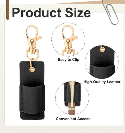 Lanyard Pen Holder, 4 Pcs Anti-lost Leather Badge Pen Holder for Lanyard & Badge Reel (Multi-colored) V1259-DP01-H-00023