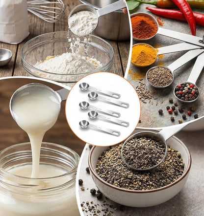 5PCS Teaspoon Measuring Spoon, 4.72 inch Stainless Steel 1 Tsp Measuring Spoon Set for Kitchen Ingredients V1259-DP01-H-00024