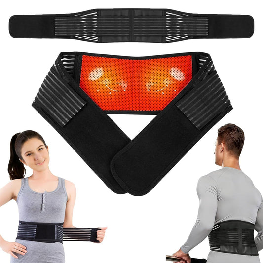 Back Support with Magnet, Tourmaline Magnetic Back Braces for Lower Back Pain Relief, Self Heating & Soothing V1259-DP01-H-00029