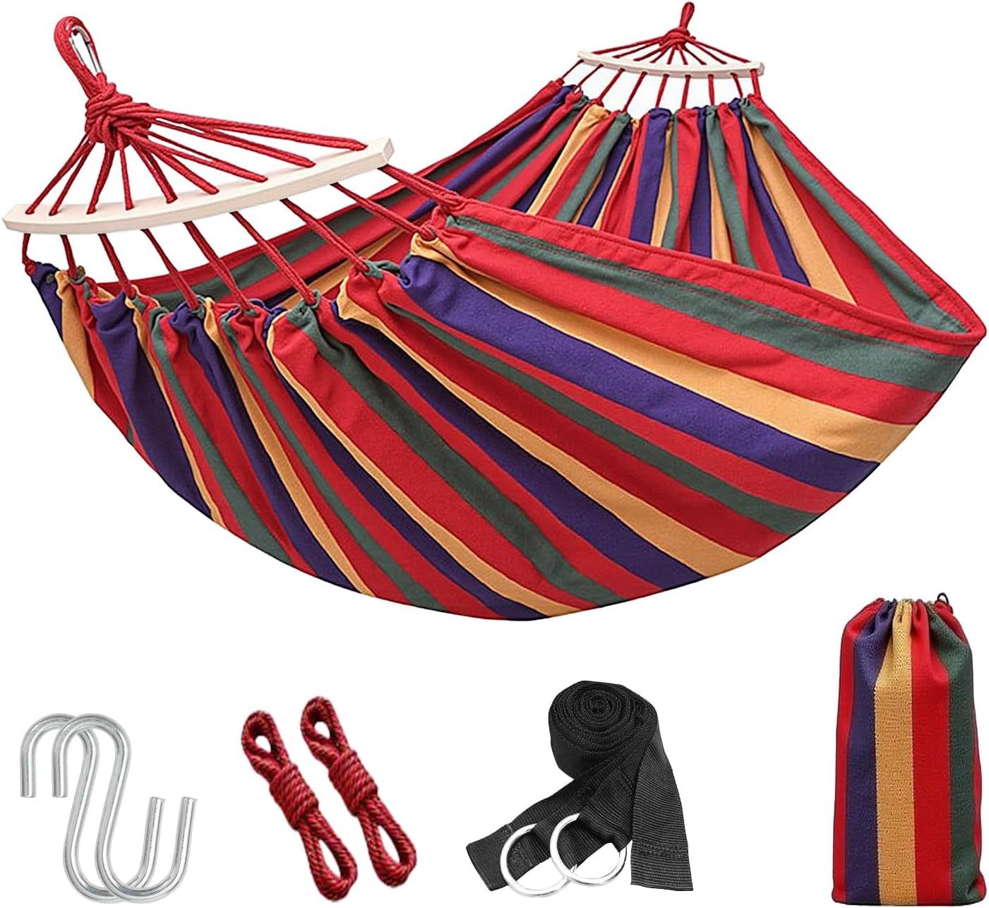 Portable Camping Hammock Lightweight Fabric Hammock for Backpacking, Beach, Patio, Backyard, Outdoor (Red) V1259-DP01-H-00036